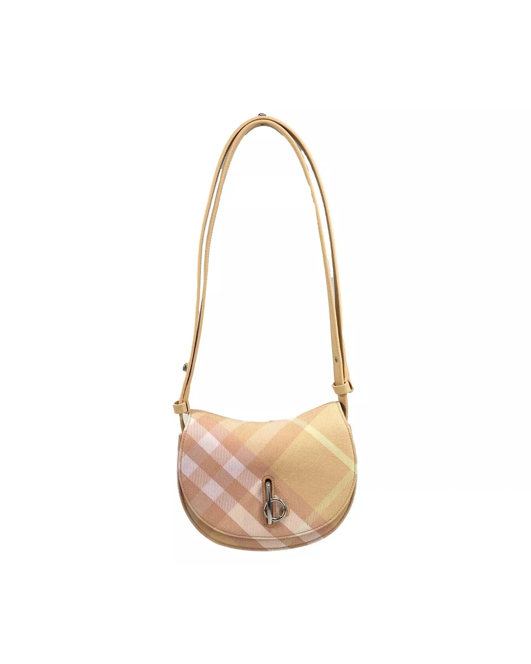 Burberry Mini Check Rocking Horse Crossbody Bag Peach Purse Glam Steals