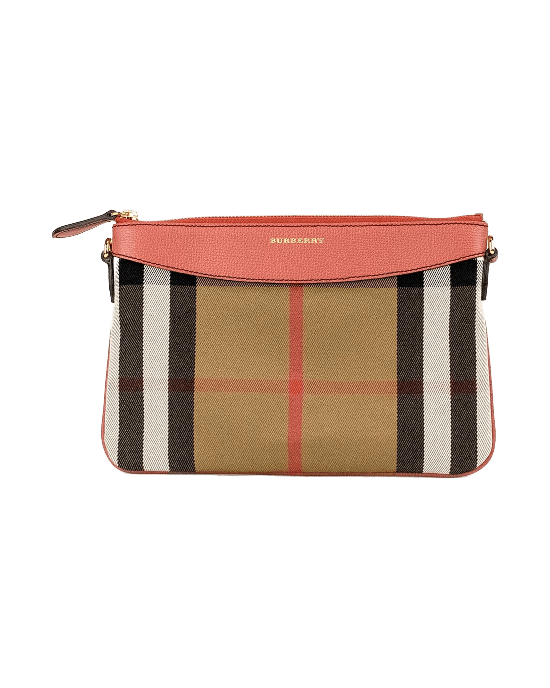 Burberry Peyton House Check Der Cinnamon Grain Leather Pouch Crossbody Red Bag Glam Steals