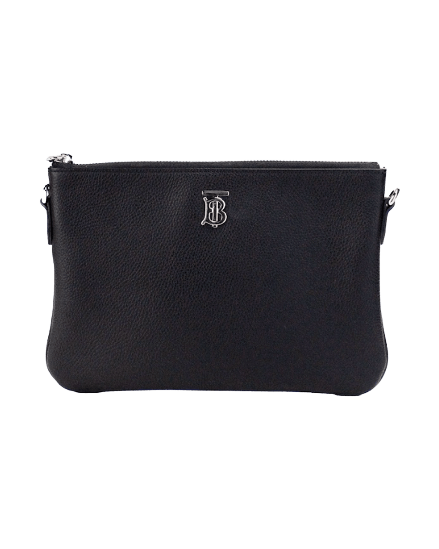 Burberry Peyton Monogram Leather Pouch Crossbody Bag Black Purse Glam Steals