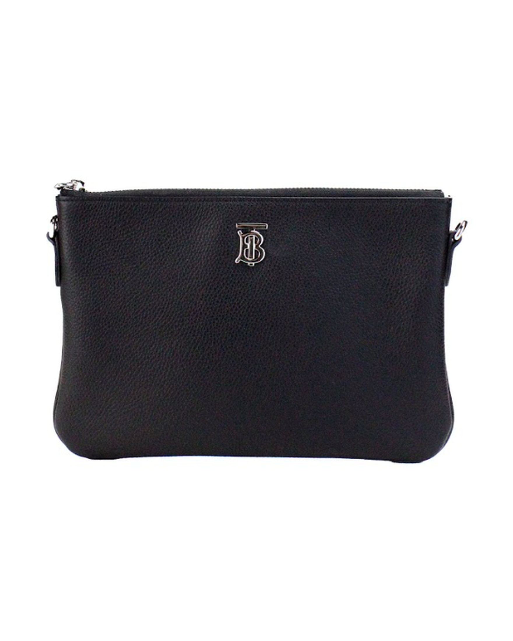 Burberry Peyton Monogram Leather Pouch Crossbody Bag Black Purse Glam Steals