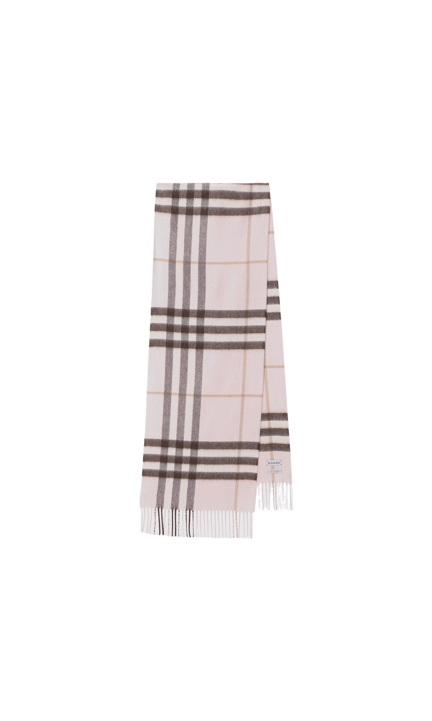 Burberry Pink Cashmere Scarf with Check Pattern Glam Steals