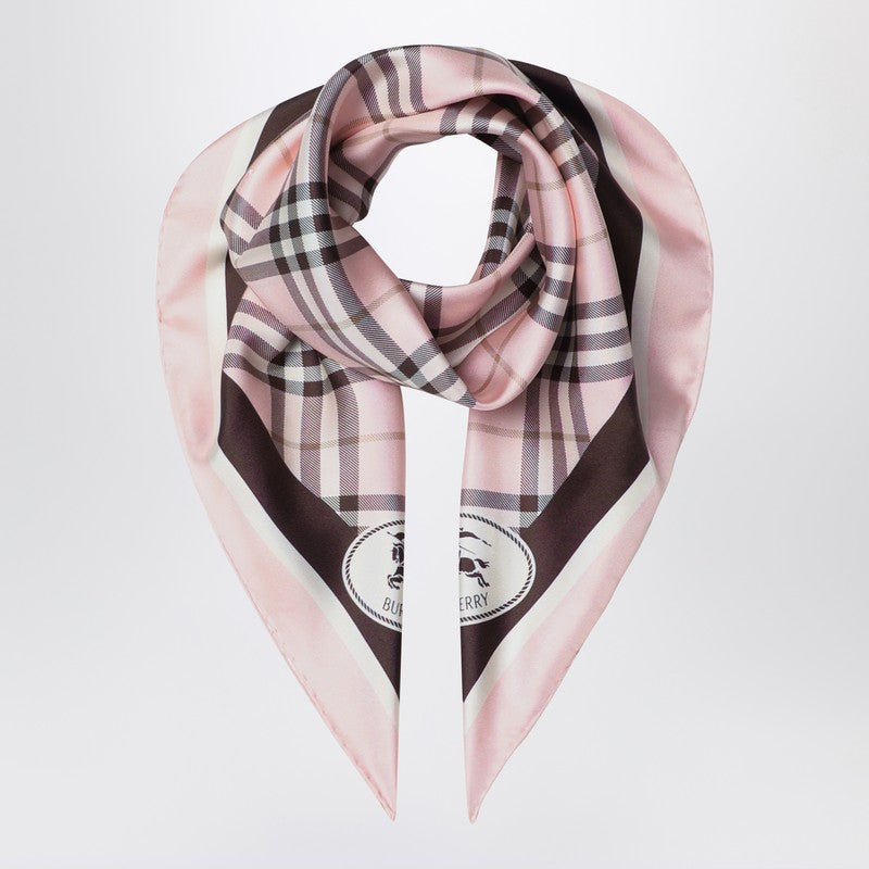 Burberry Pink Silk Scarf Check Glam Steals
