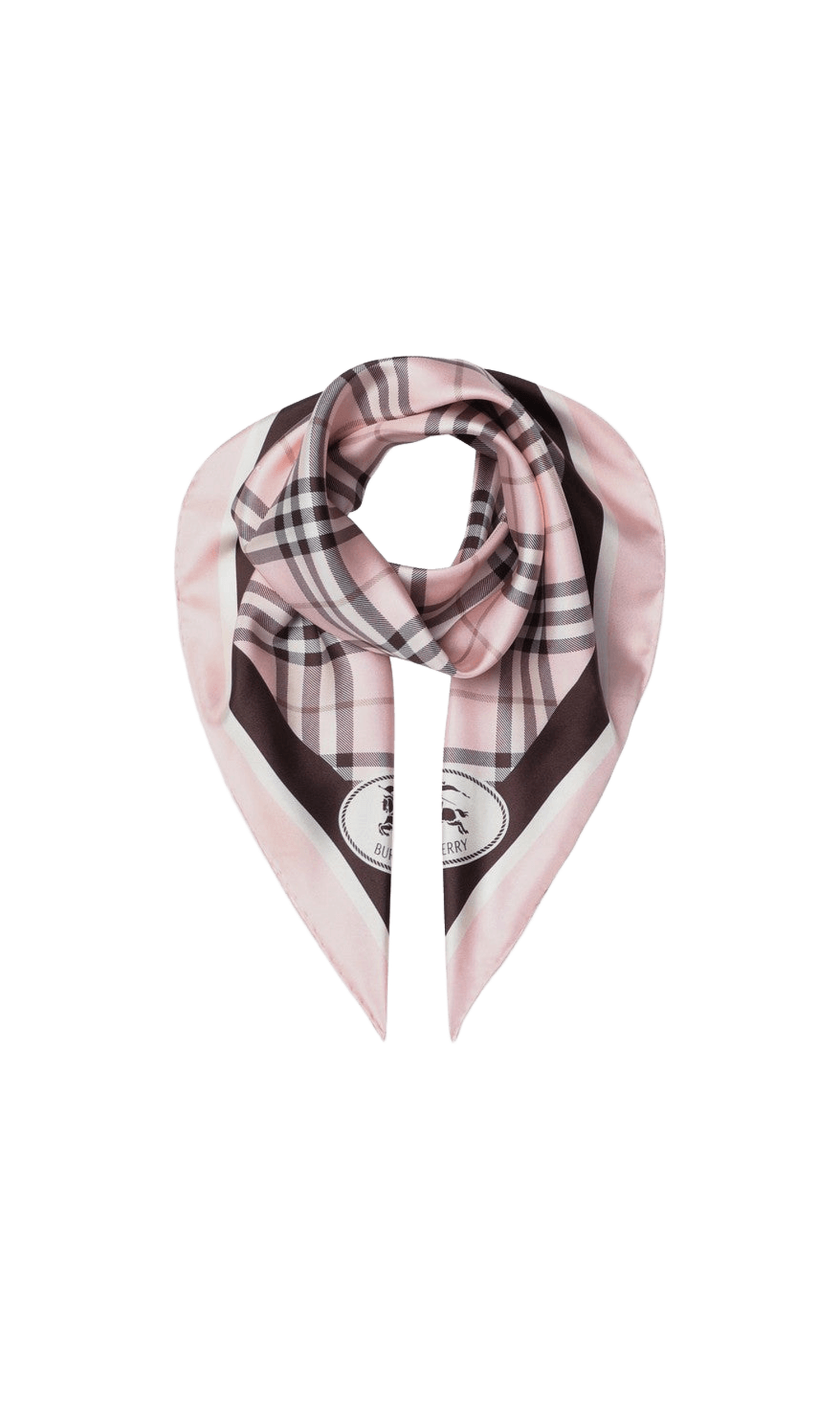 Burberry Pink Silk Scarf Check Glam Steals