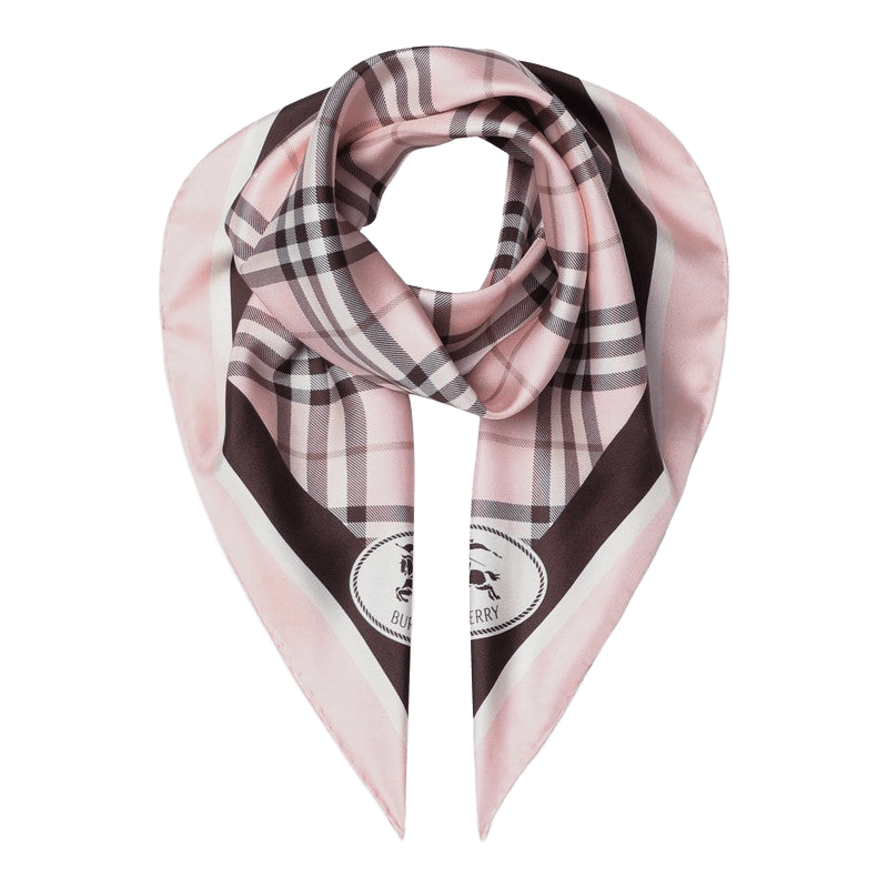 Burberry Pink Silk Scarf Check Glam Steals