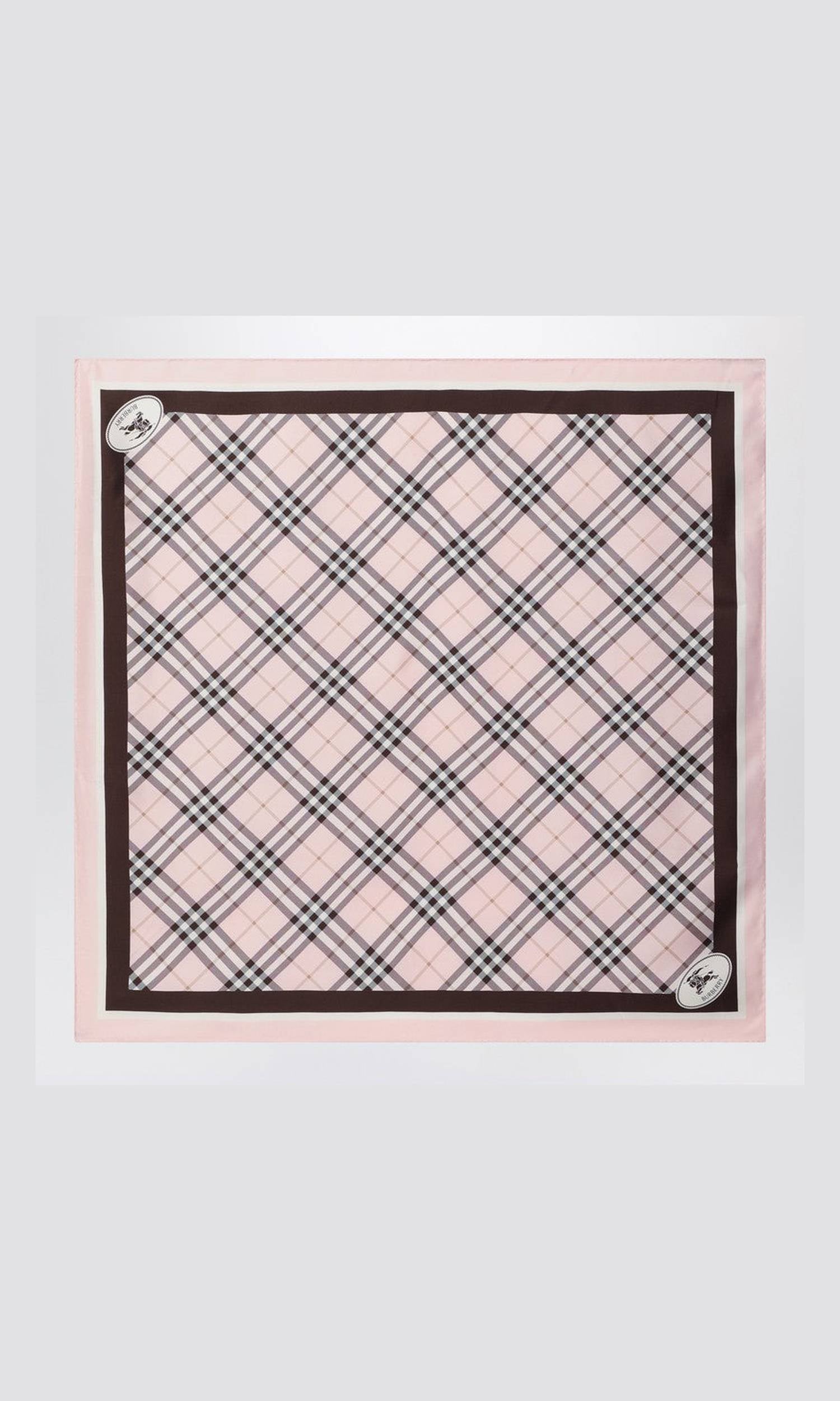 Burberry Pink Silk Scarf Check Glam Steals