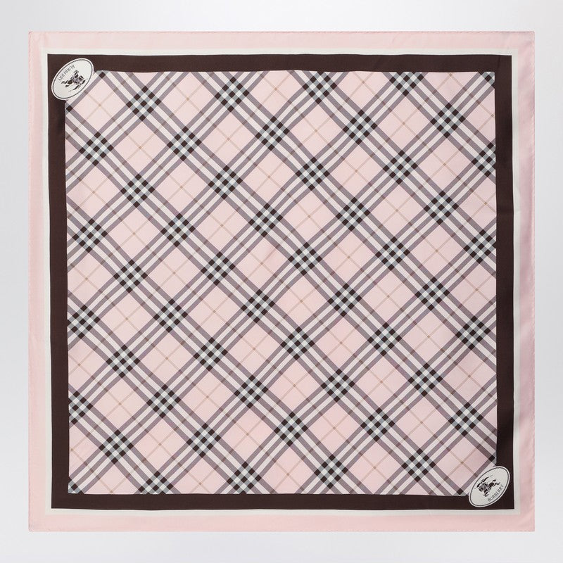 Burberry Pink Silk Scarf Check Glam Steals