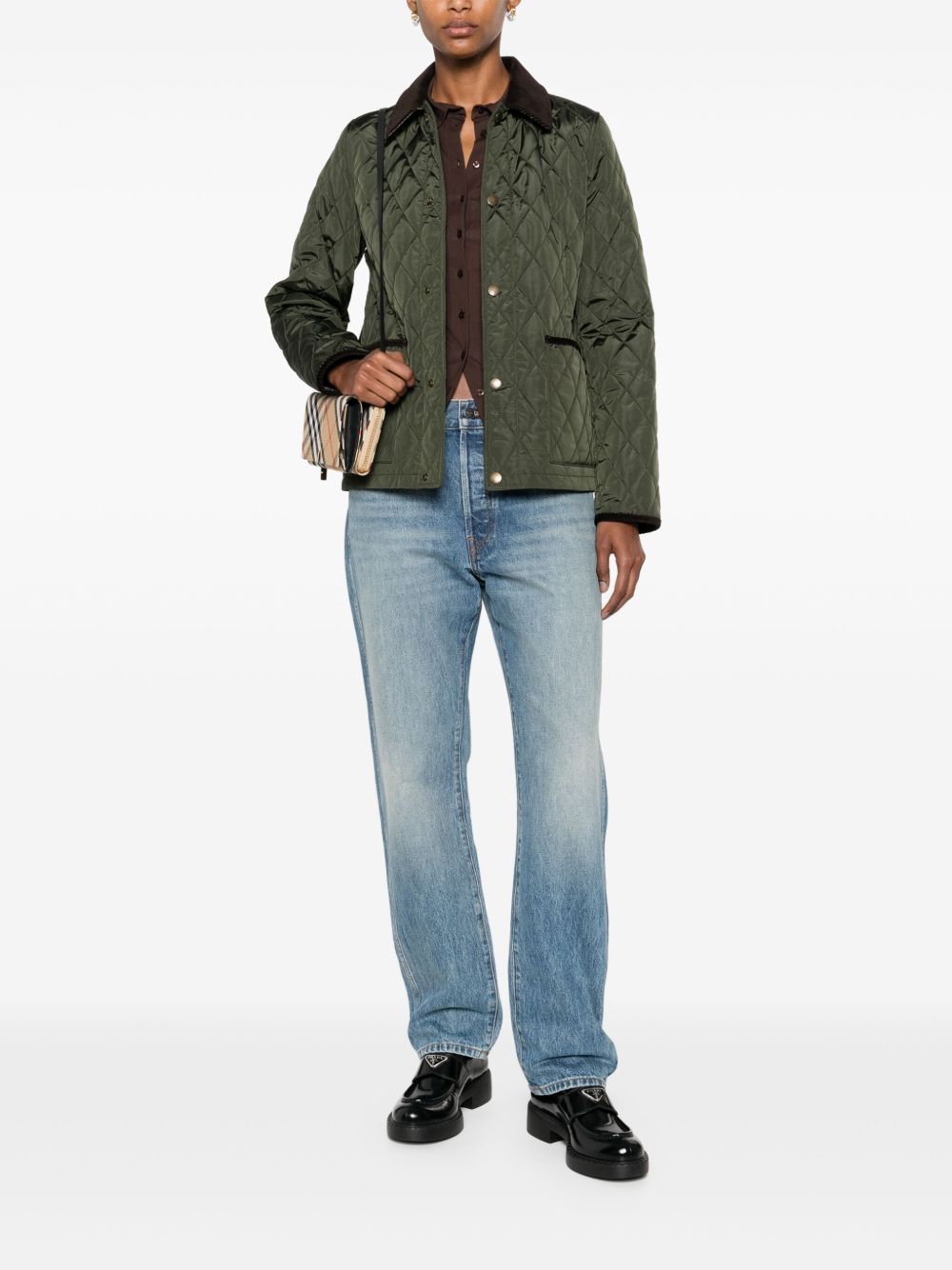 Burberry Quilted Blazer Corduroy Collar Glam Steals