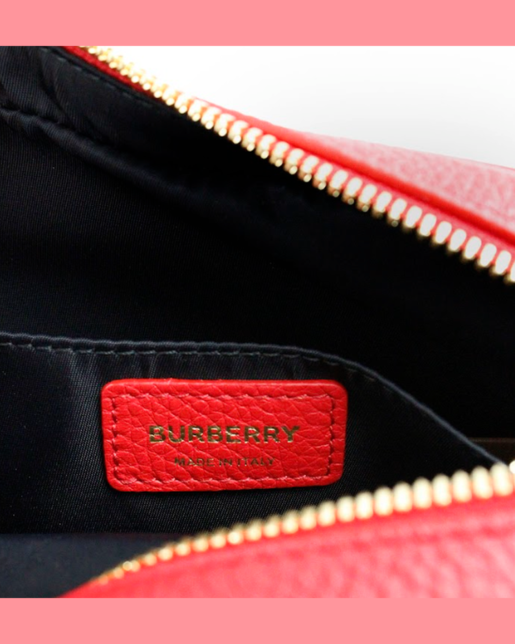 Burberry Small Branded Bright Grainy Leather Camera Crossbody Red Bag Glam Steals