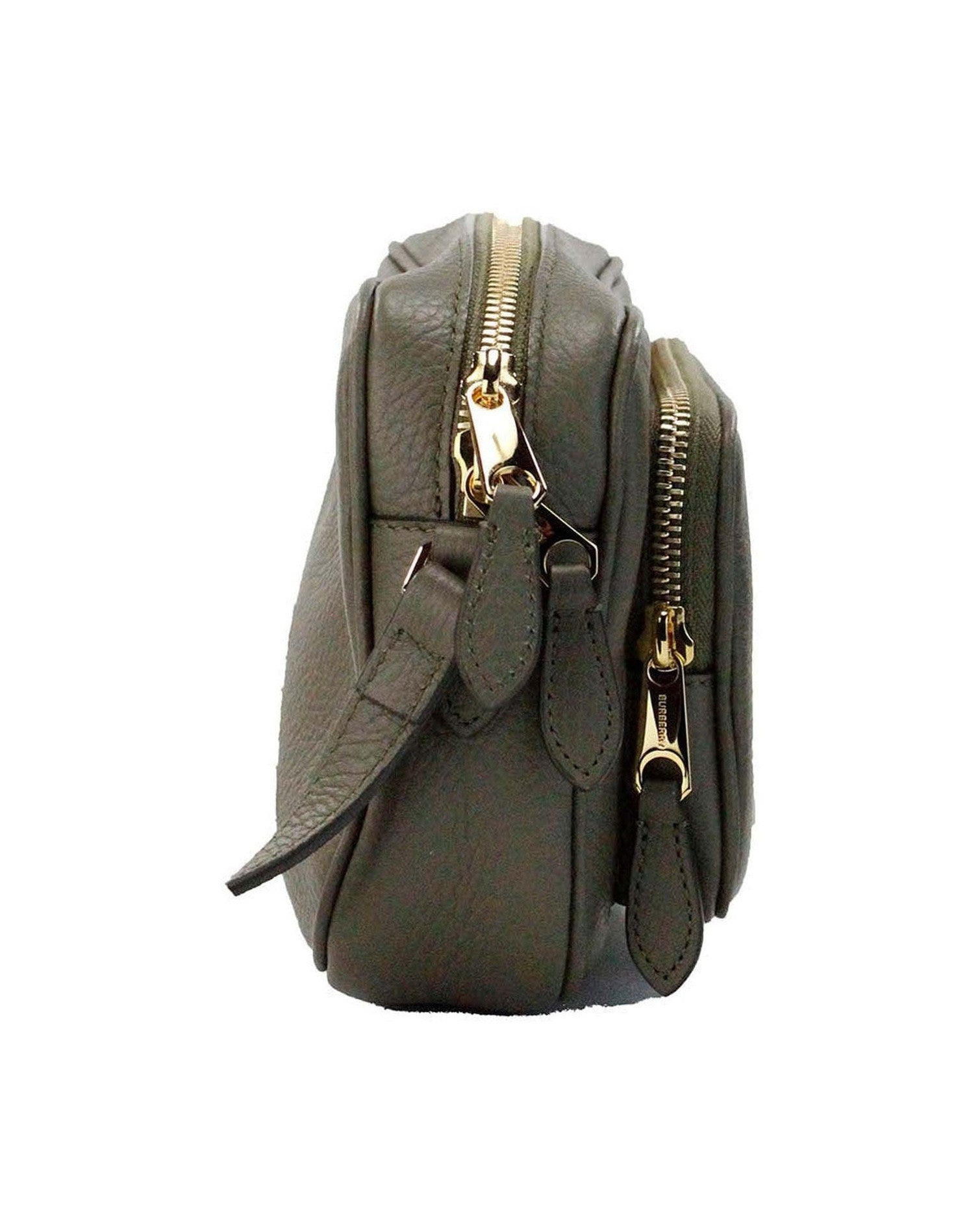 Burberry Small Branded Dark Fern Grainy Leather Camera Crossbody Green Bag Glam Steals