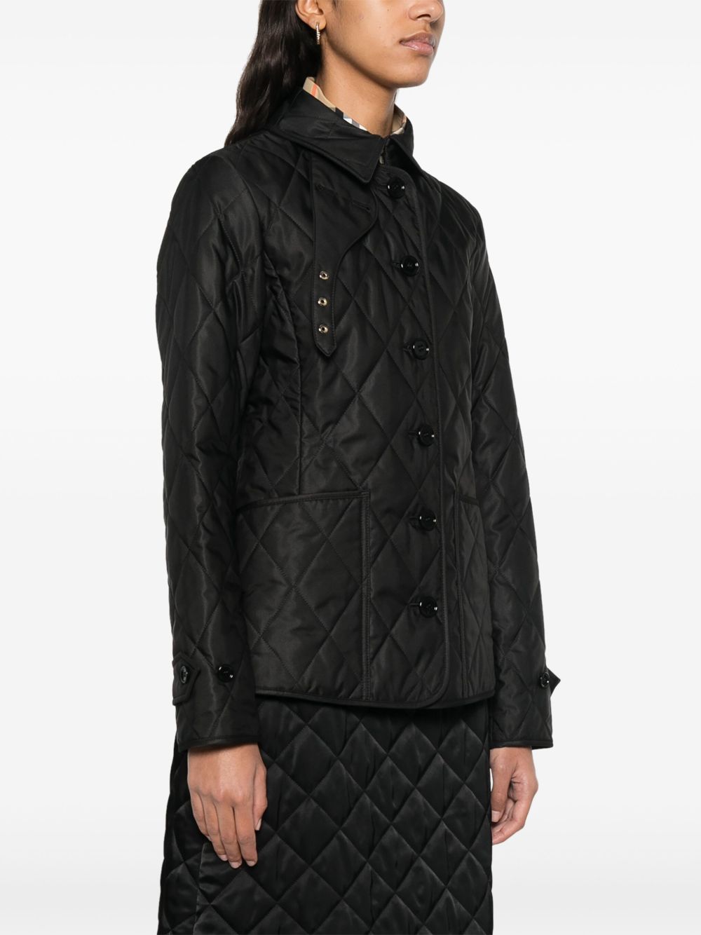 Burberry Tailored Jacket with Quilted High Collar Glam Steals