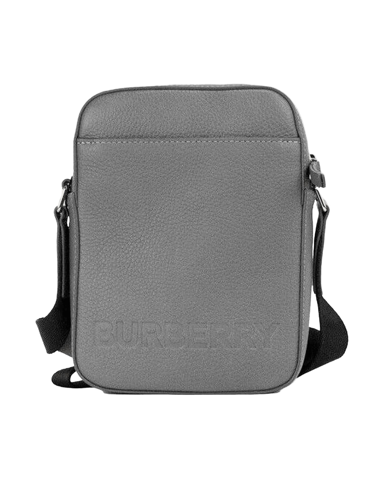 Burberry Thornton Small Embossed Logo Grainy Leather Crossbody Grey Handbag Glam Steals