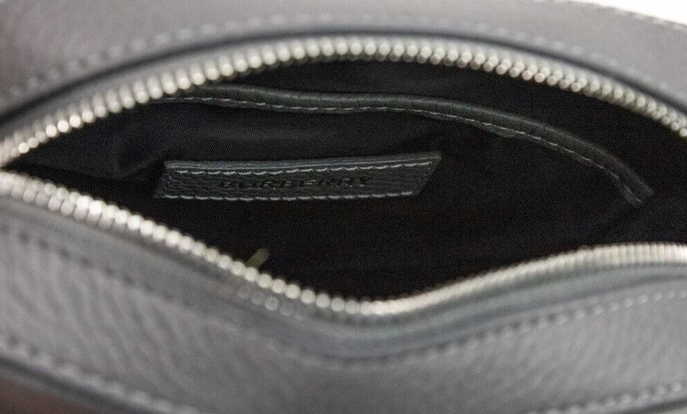 Burberry Thornton Small Embossed Logo Grainy Leather Crossbody Grey Handbag Glam Steals