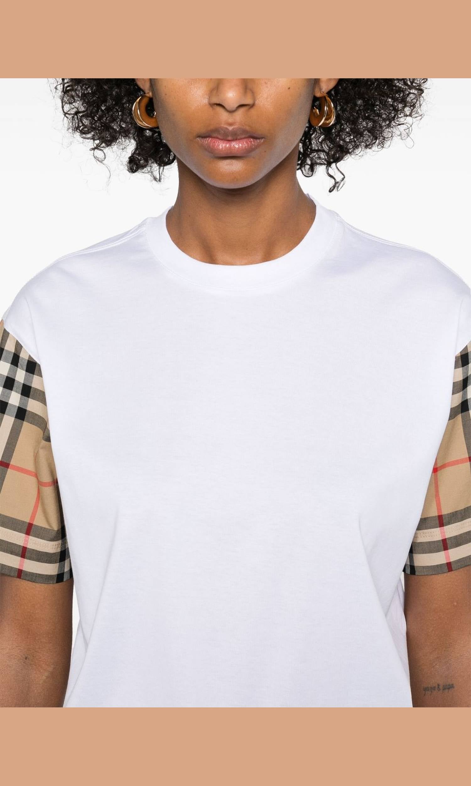 Burberry Vintage Check Sleeve T-shirt Glam Steals