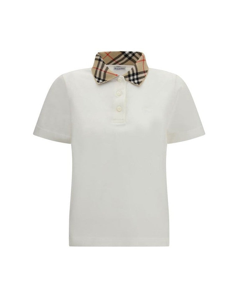 Burberry White Cotton Polo Shirt 