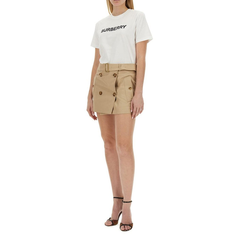 Burberry White Cotton T-shirt Glam Steals