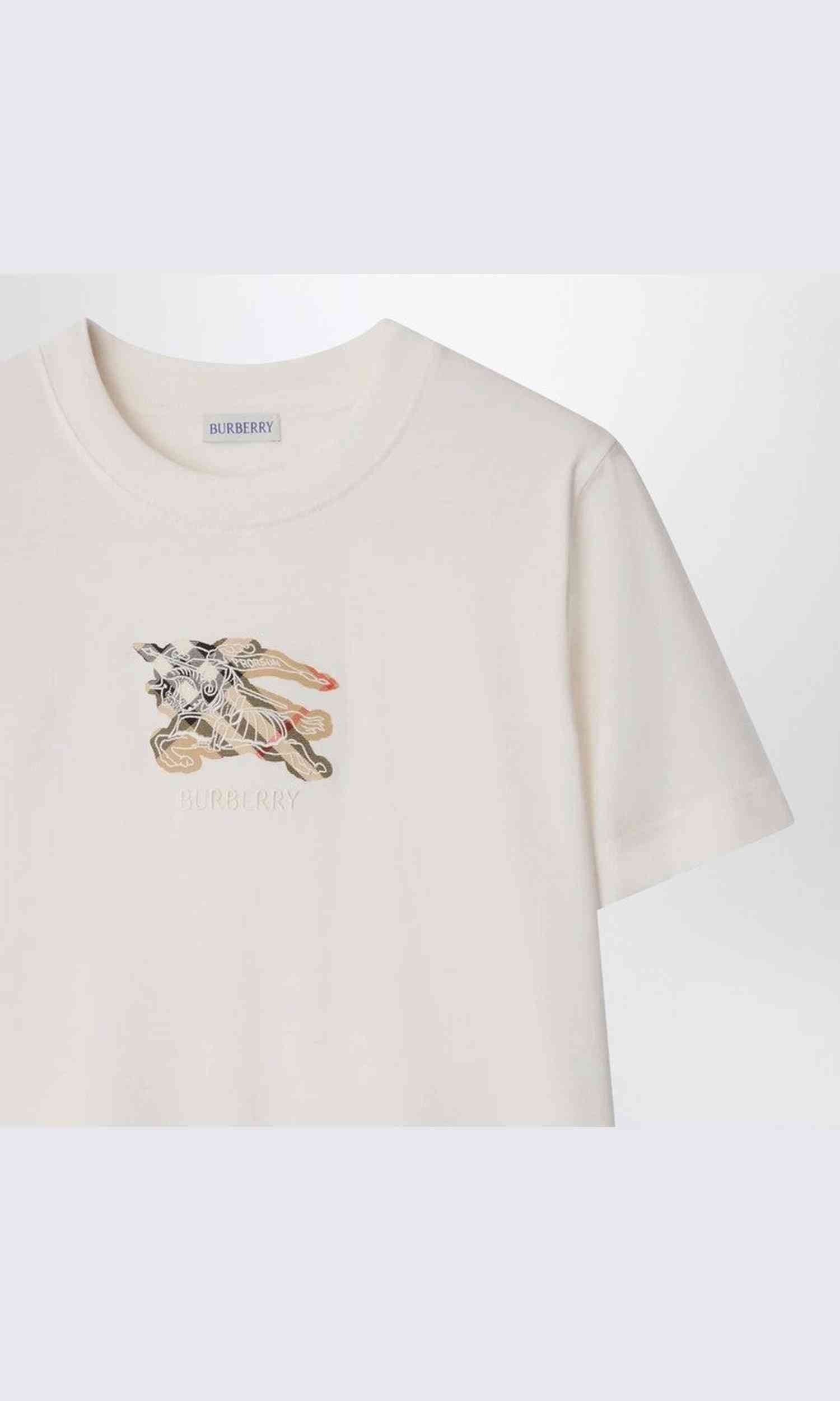 Burberry White T-shirt with Ekd Glam Steals