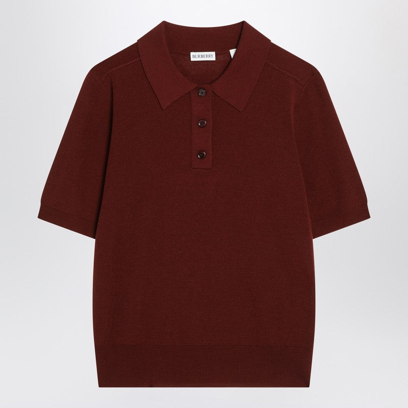 Burberry Wool Bordeaux Polo Shirt Glam Steals