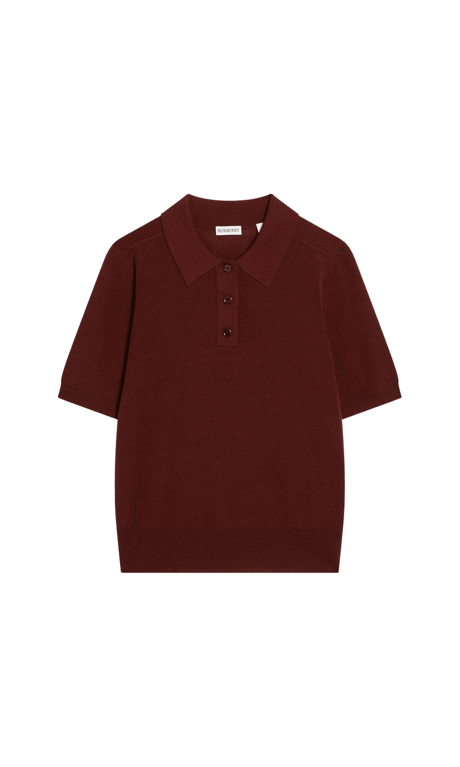 Burberry Wool Bordeaux Polo Shirt Glam Steals