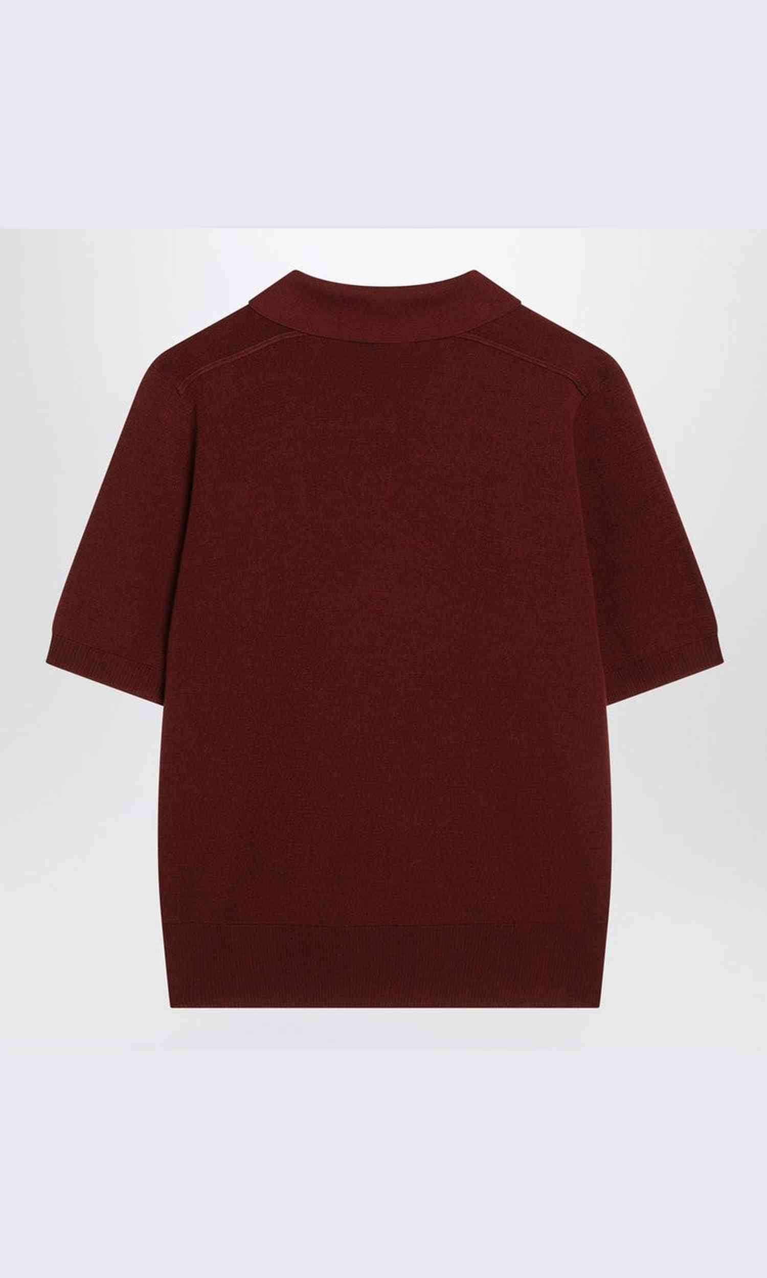Burberry Wool Bordeaux Polo Shirt Glam Steals
