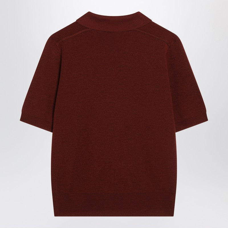 Burberry Wool Bordeaux Polo Shirt Glam Steals