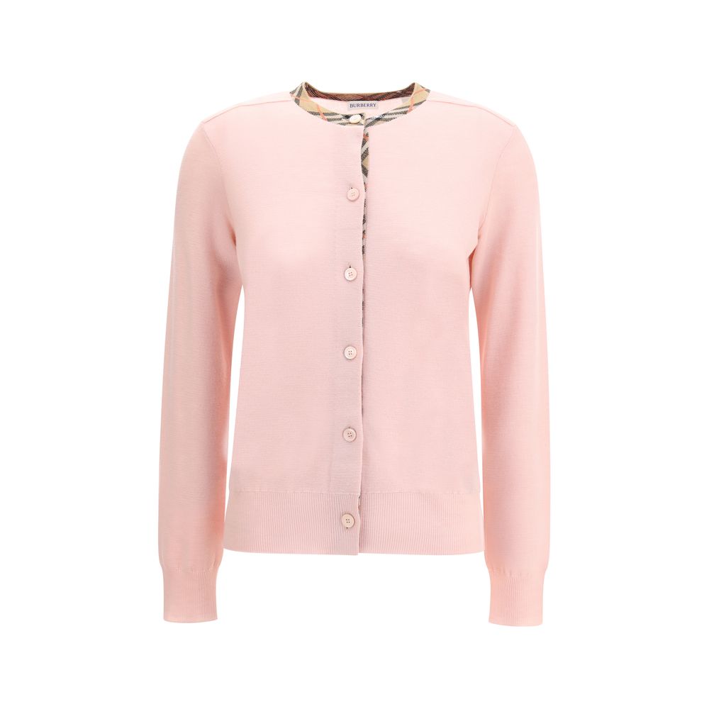 Burberry Wool Check Collar Cardigan Glam Steals