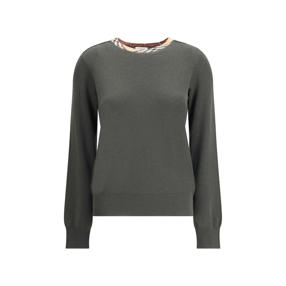 Burberry Wool Pullover With Check Glam Steals