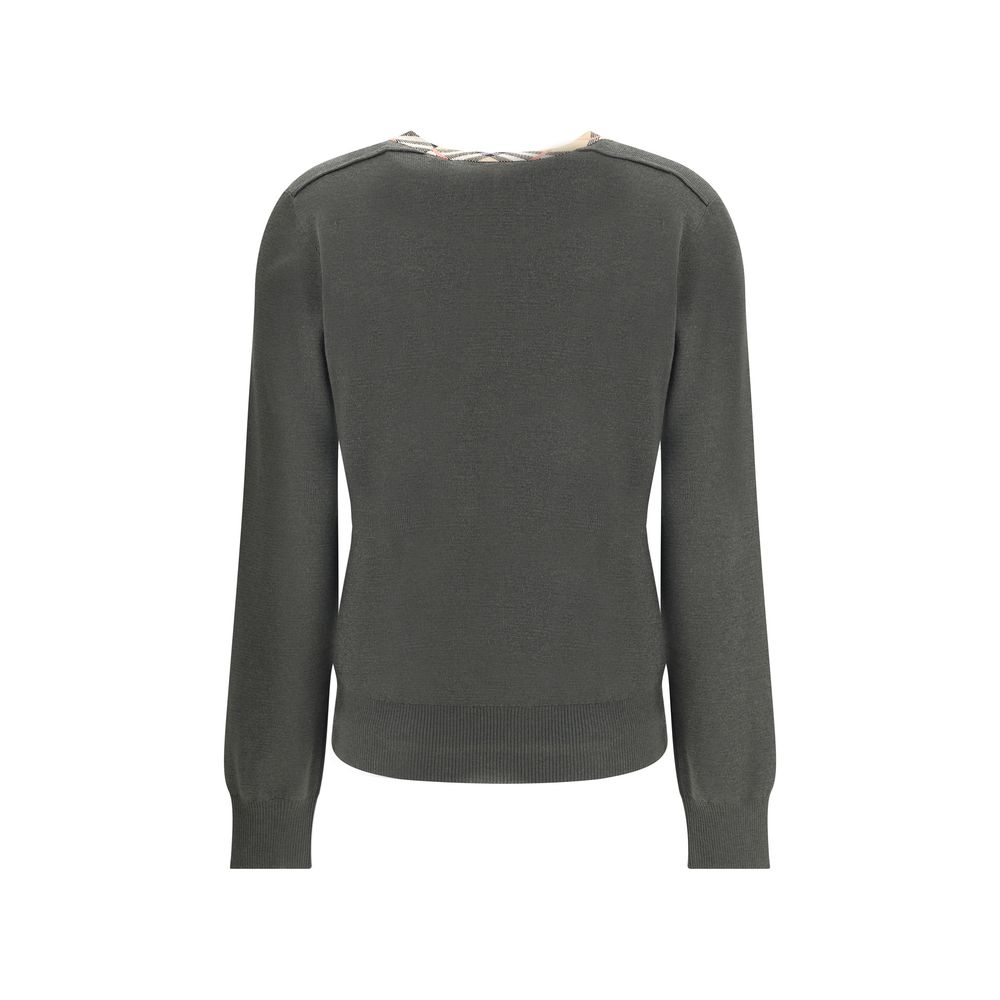 Burberry Wool Pullover With Check Glam Steals
