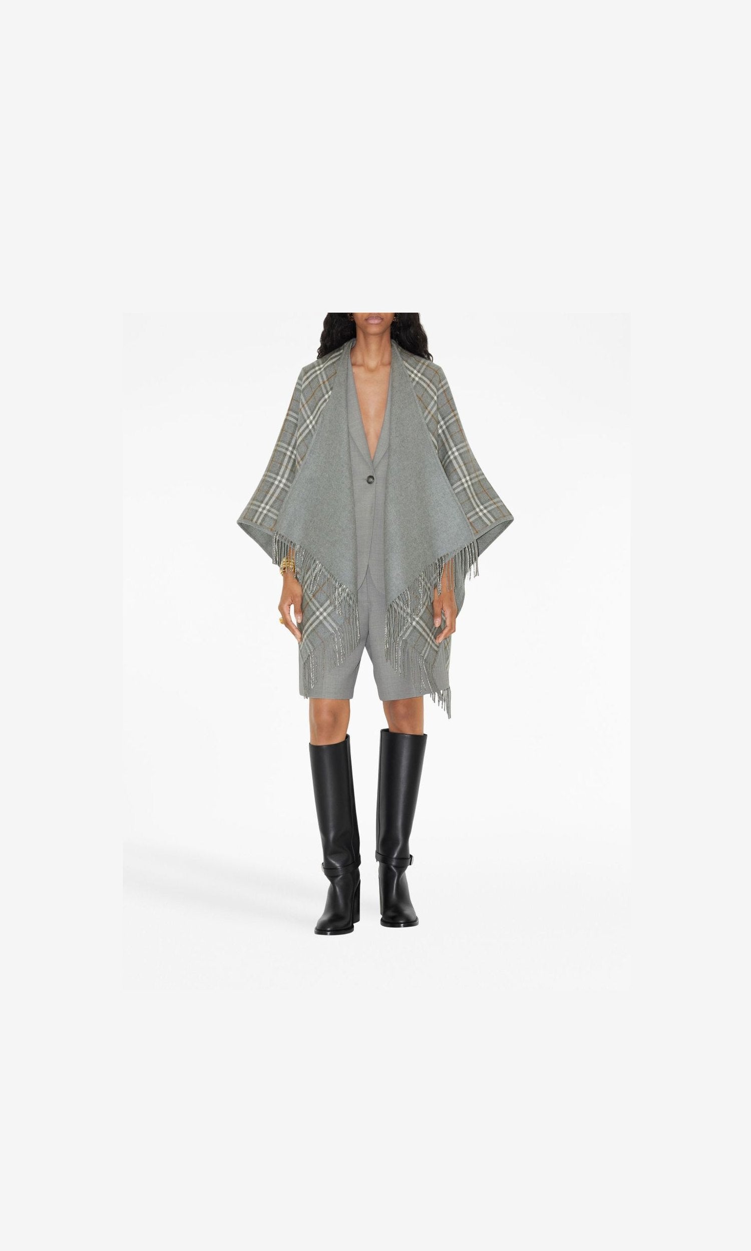 Burberry Wool Vintage Check Reversible Cape Glam Steals