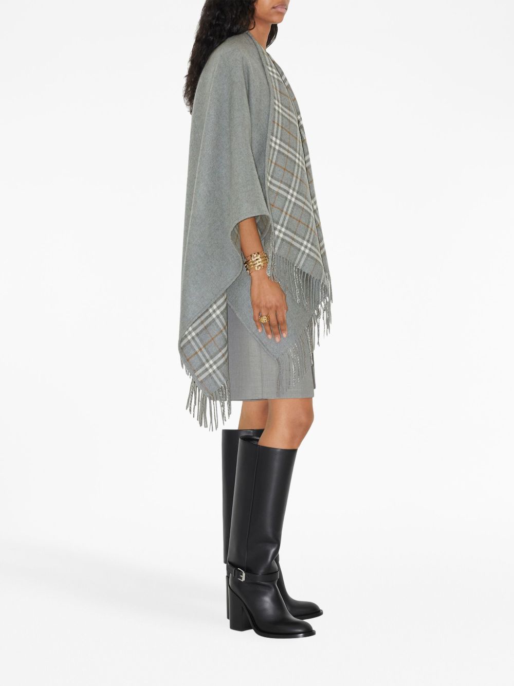 Burberry Wool Vintage Check Reversible Cape Glam Steals