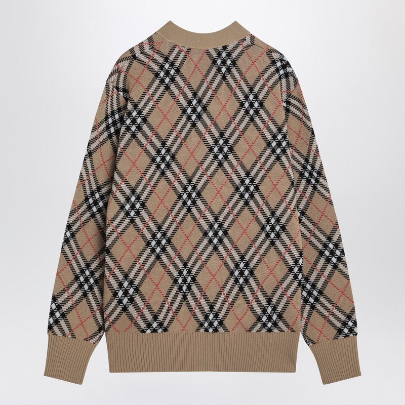 Burberry Wool and Mohair Blend Check Cardigan Glam Steals