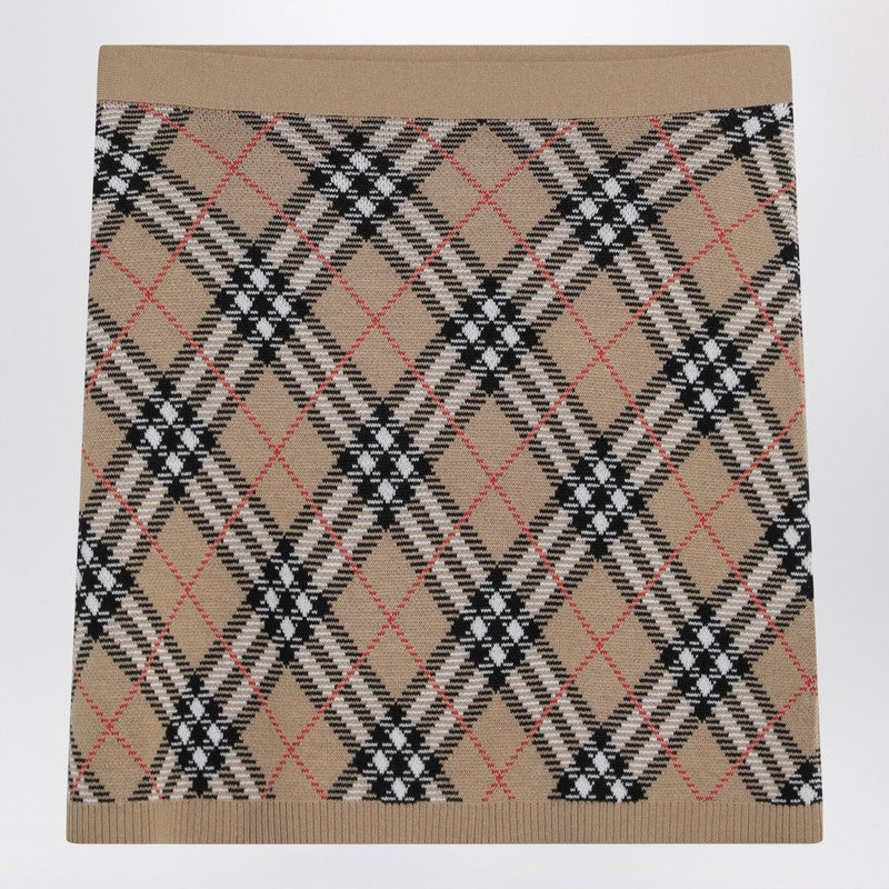 Burberry Wool and Mohair Blend Check Mini Skirt Glam Steals