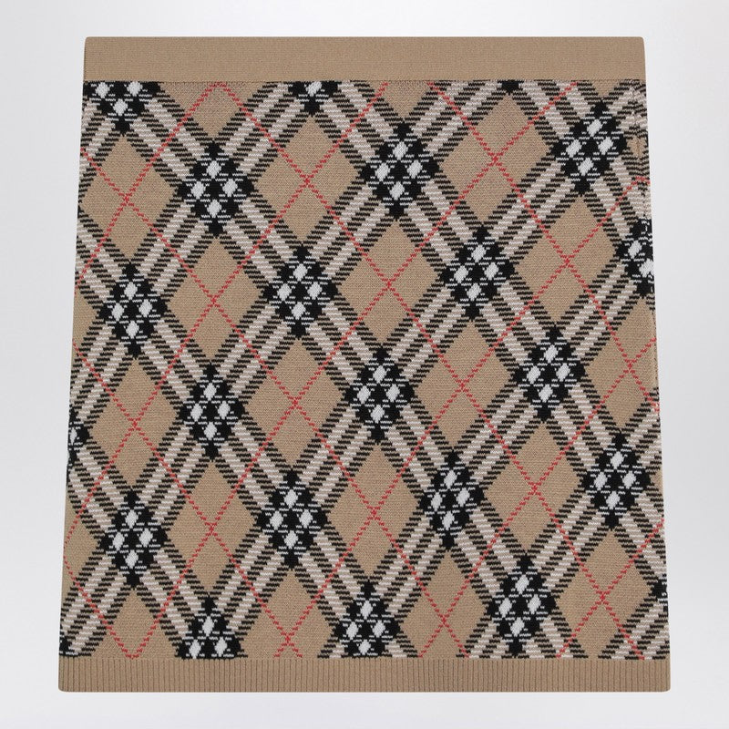 Burberry Wool and Mohair Blend Check Mini Skirt Glam Steals