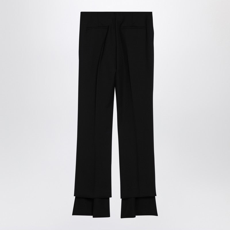 Chloé Black Wool Asymmetrical Trouser Glam Steals