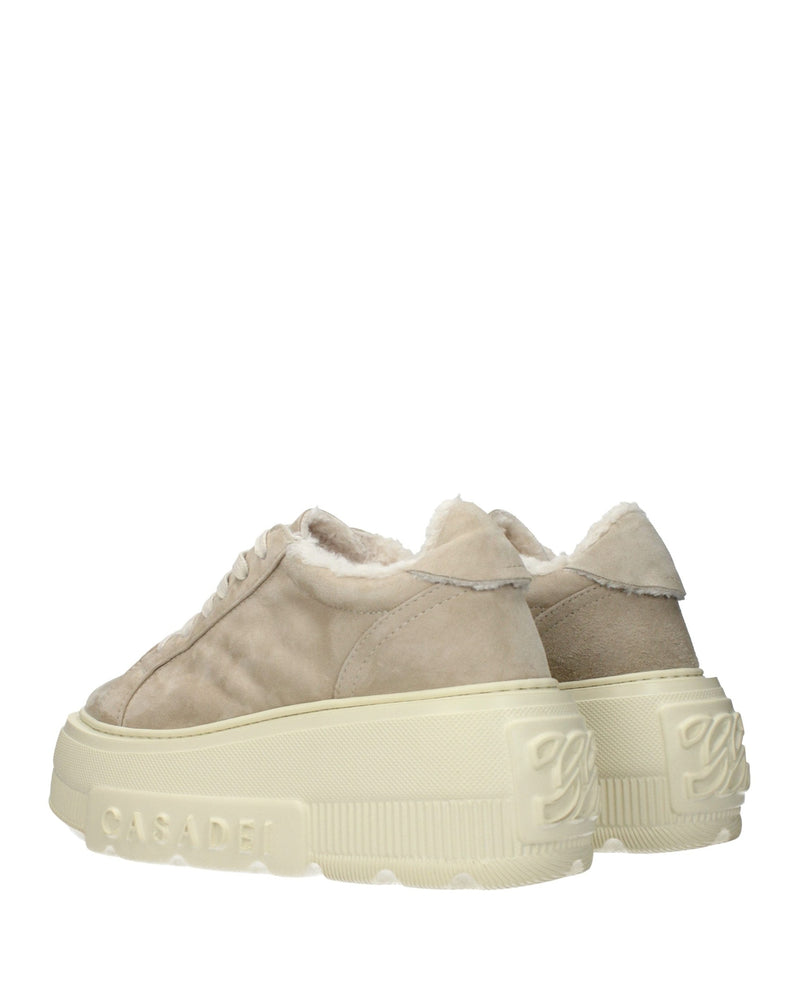 Casadei Beige Leather Chunky Sneakers Glam Steals