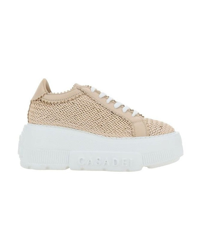 Casadei Beige Other Fibres Chunky Sneakers Glam Steals