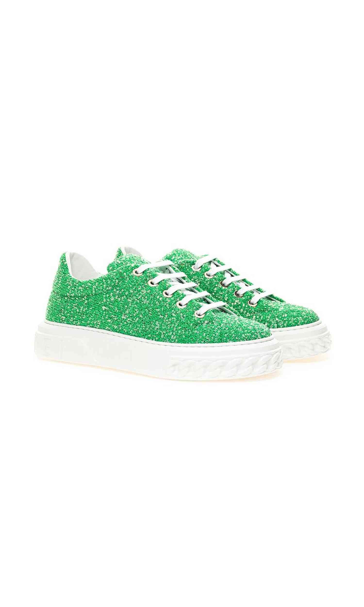 Casadei Emerald Elegance Leather Sneakers Glam Steals