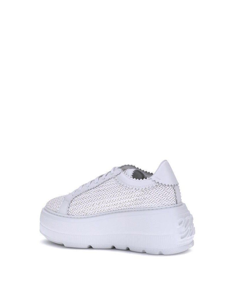 Casadei White Other Fibres Platform Sneakers Glam Steals