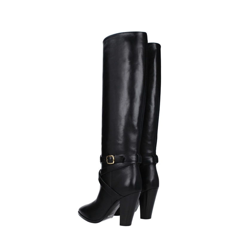 Celine Black Leather High Heel Boots Glam Steals