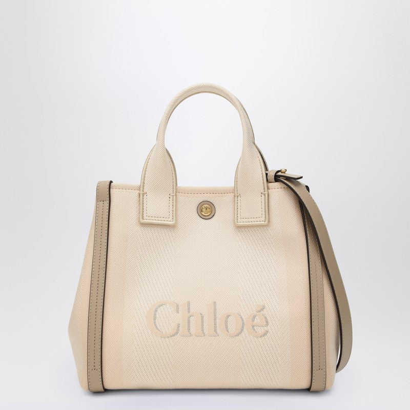 Chloé Beige Canvas Carry Small Tote Bag in Blushy Glam Steals