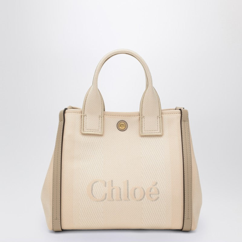 Chloé Beige Canvas Carry Small Tote Bag in Blushy Glam Steals