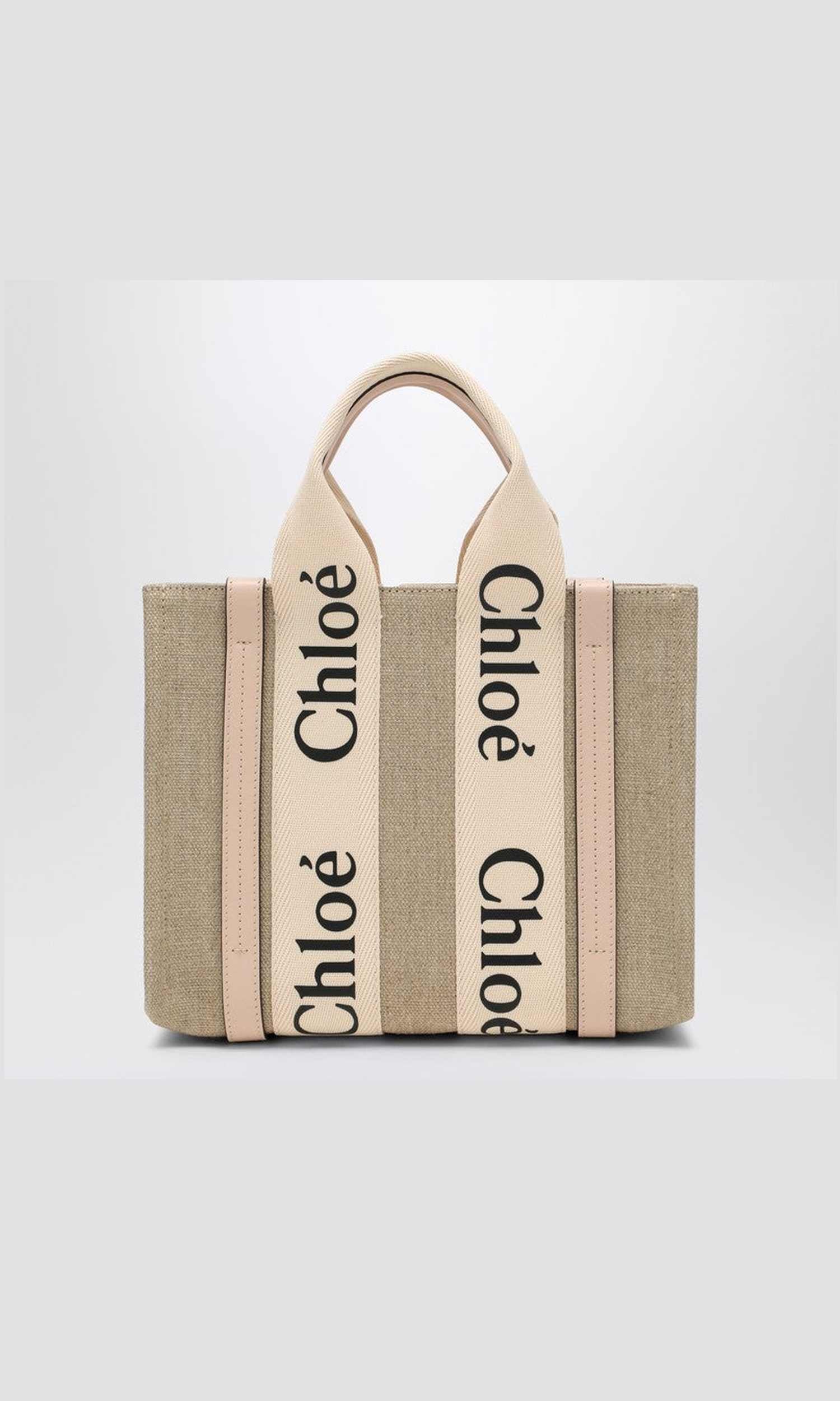 Chloé Beige Canvas Woody Little Bag Glam Steals