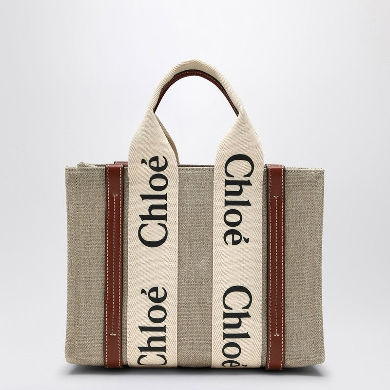 Chloé Beige Canvas Woody Little Bag Glam Steals