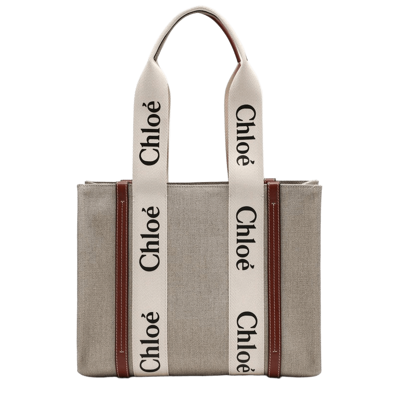 Chloé Beige Canvas Woody Medium Bag Glam Steals