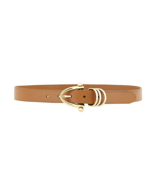 Chloé Beige Leather Calf Bos Taurus Regular Belt Glam Steals