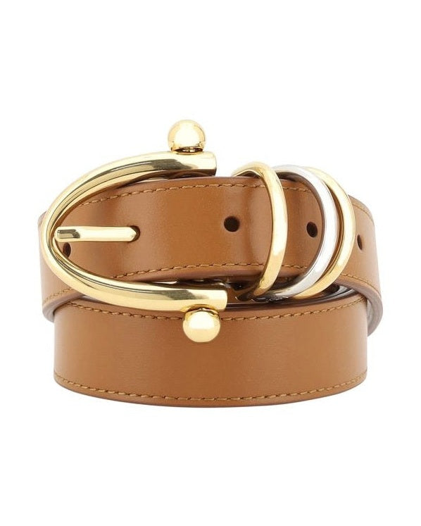 Chloé Beige Leather Calf Bos Taurus Regular Belt Glam Steals