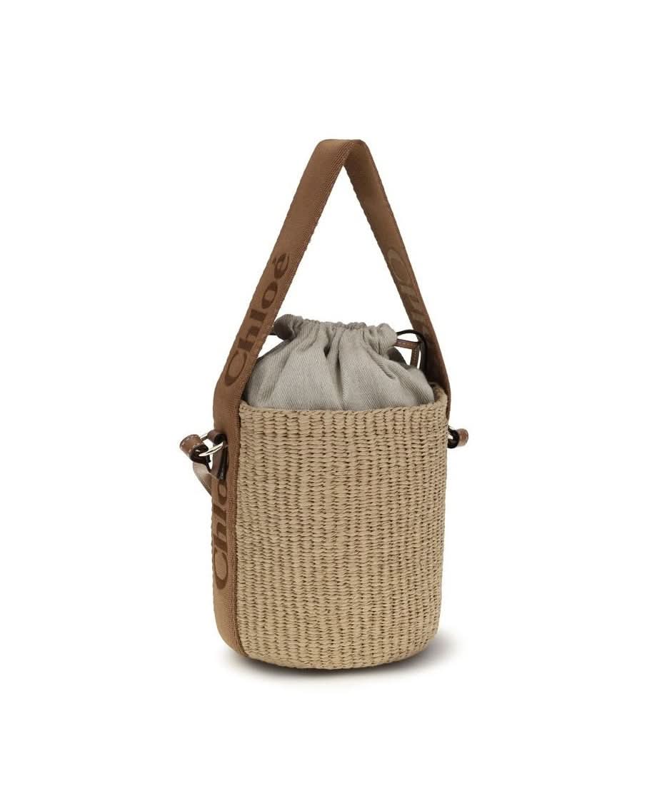 Chloé Beige Raffia Bucket Bag 