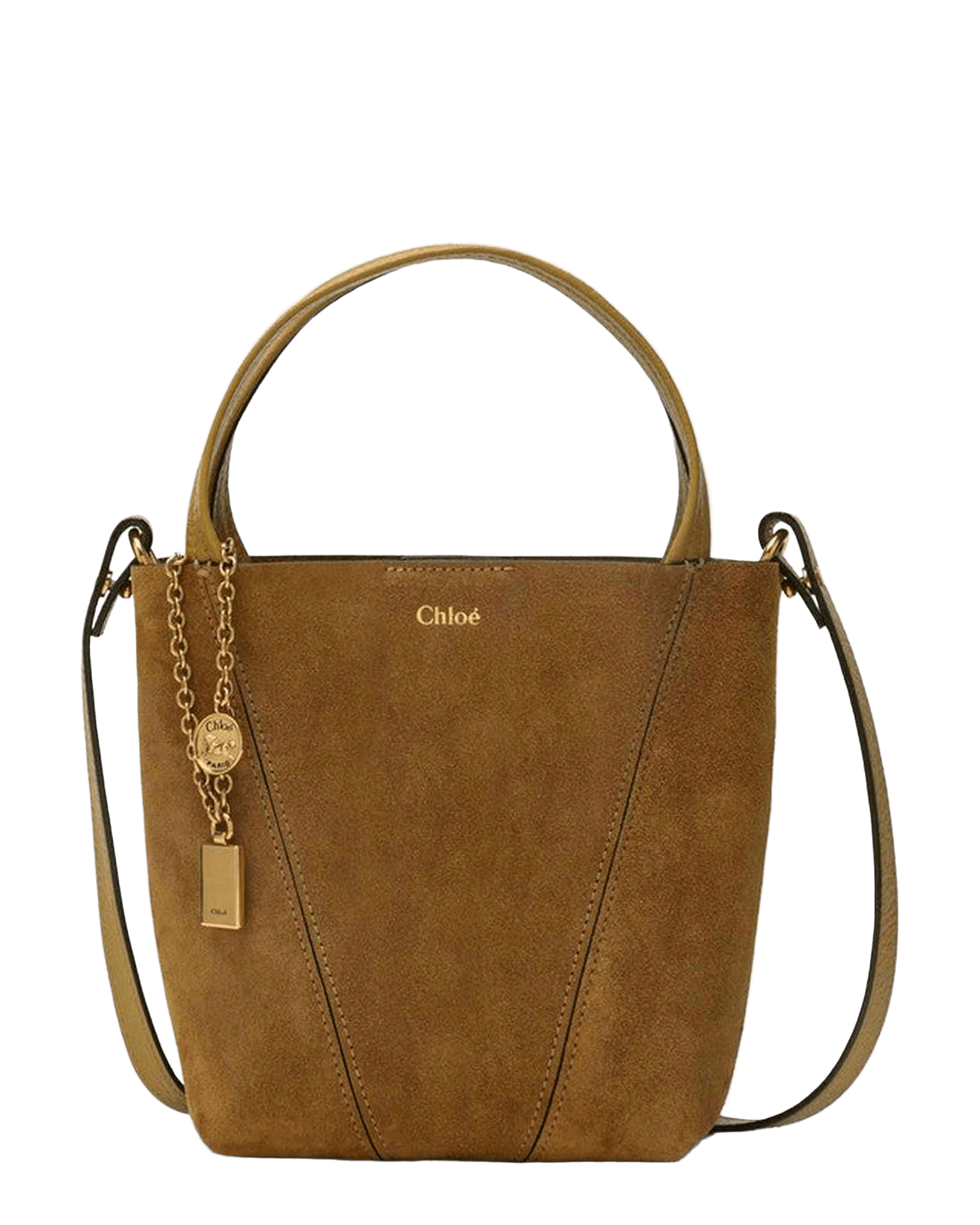 Chloé Beige Suede Small Khaki Spin Tote Bag Glam Steals