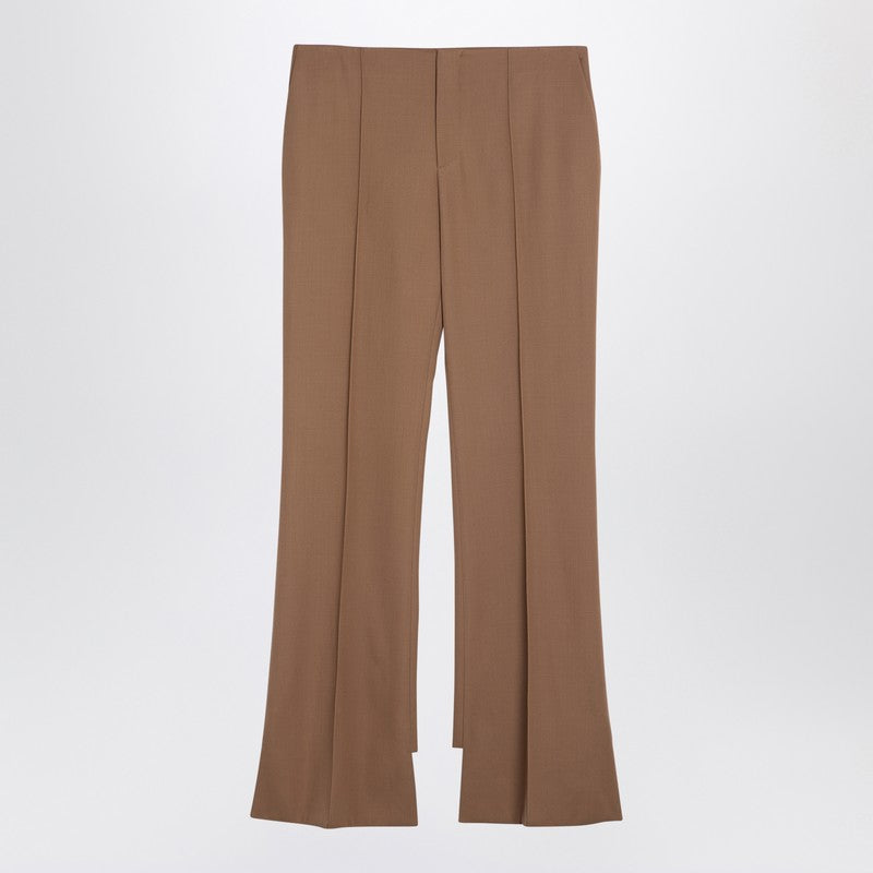 Chloé Beige Wool Asymmetrical Trouser Glam Steals