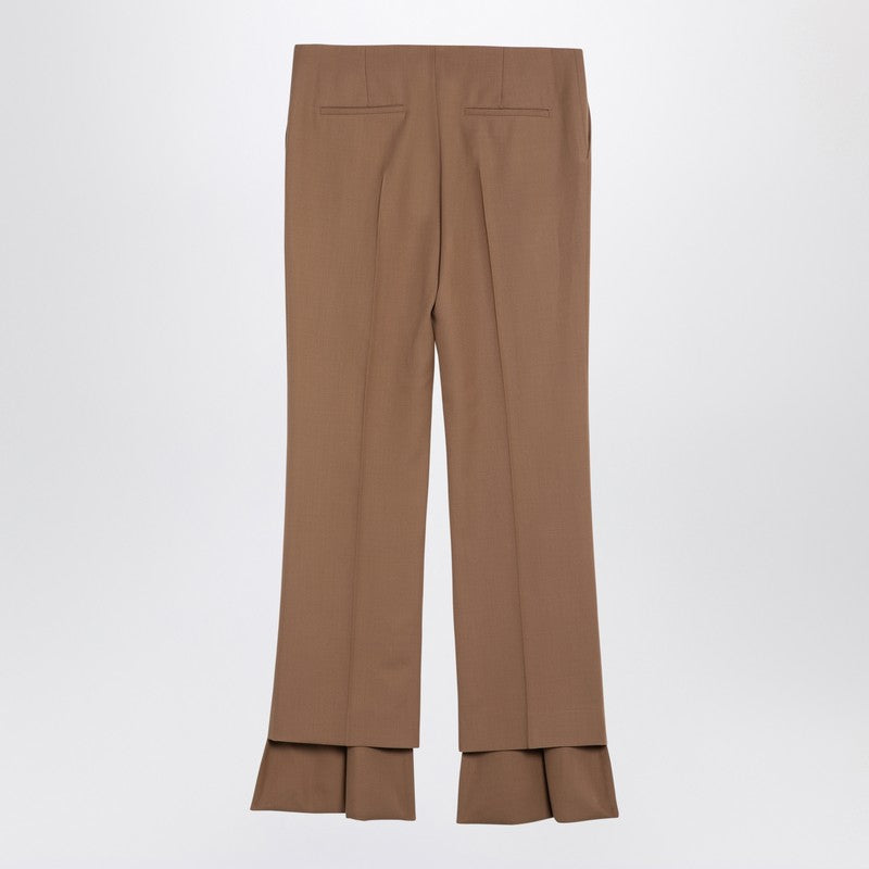 Chloé Beige Wool Asymmetrical Trouser Glam Steals
