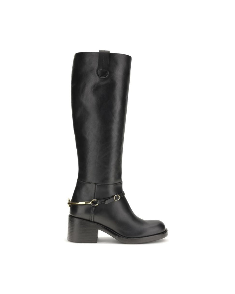 Chloé Black Calf Leather Bos Taurus Lace Up Boots Glam Steals